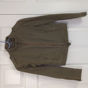 Cropped Military Olive Green cotton jacket XS